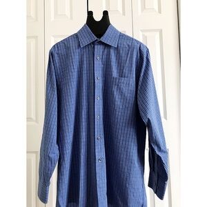 MICHAEL KORS Men's Blue Dress Shirt Sz L 16 1/2”